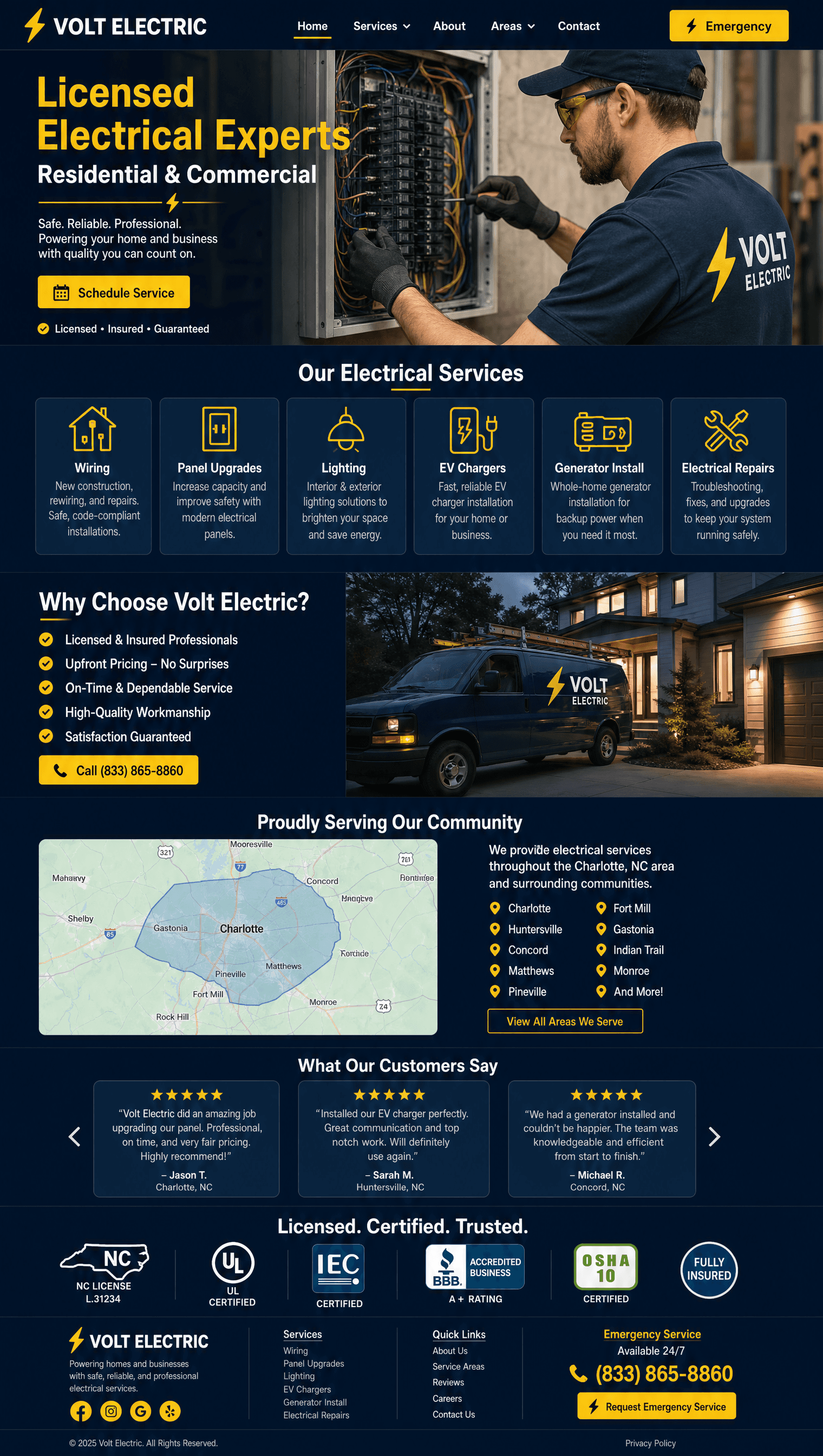 Website design for electrician
